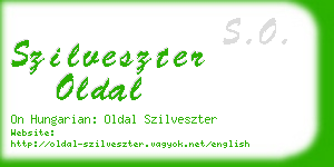 szilveszter oldal business card